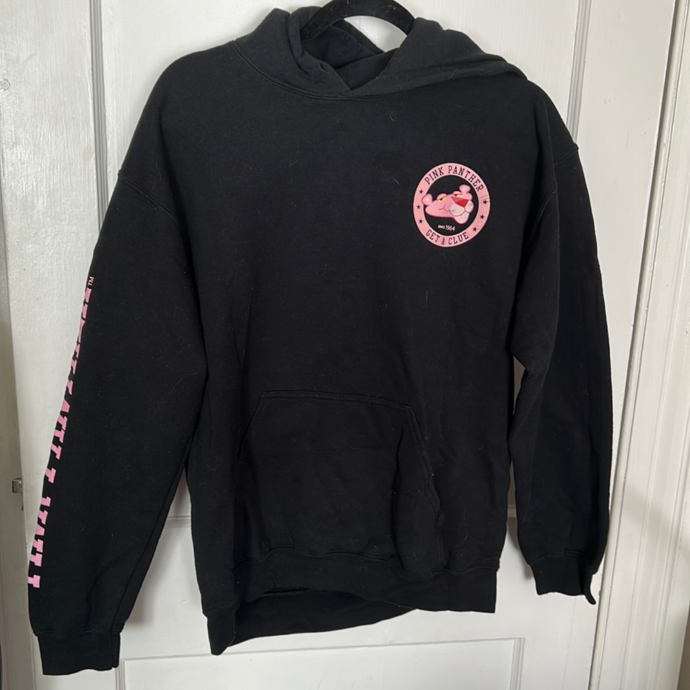 Pink panther black hoodie